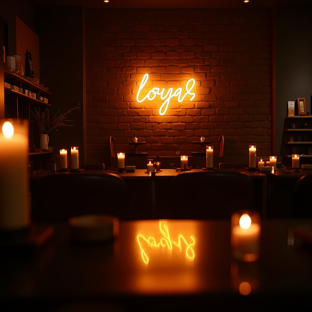 Neon reklamowy w witrynie